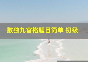 数独九宫格题目简单 初级